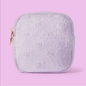 Stoney clover lane x target purple embossed hearts mini square pouch